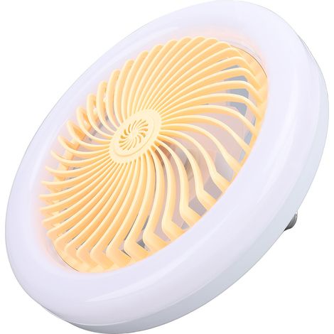 Ventilateur de plafond avec éclairage, télécommande, diffuseur d'arômes, 3 vitesses de ventilation, 3 couleurs d'éclairage, intensité variable, tête pivotante amovible, LED jaune, idéal pour la chambr (1/5)