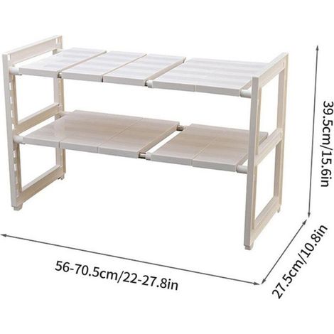 Organisateur sous-table - - Réglable - Extensible - Double couche - Multifonctionnel (1/5)