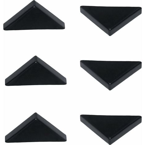 BRAVIX 6 mm Protecteurs d'angle Noir pour Verre Pointu, Miroir, Carreaux de céramique, Couvre-Coins à Triple Forme 20 pièces