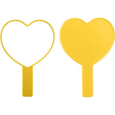 Miroir De Voyage En Forme De Coeur - Miroir Cosmétique Portable Avec Poignée - Pour Maquillage Et Retouche Rapide - 1 Pièce (1/5)