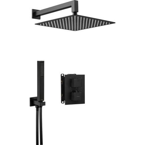 Unterputz-Duschset thermostatischer Box Schwarz (1/2)
