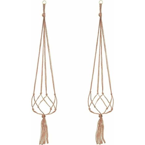 2 Packs Macrame Plant Hanger, Plant Hanging Pot, for Hanging Flower Pot Plant Hanging Hanging Decoration Home Balcony Decoration, 4 Rope Legs, 105cm