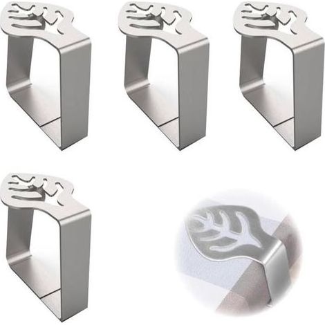 Pince Nappe,Nappe Clips Anti-Glissant,Pince pour Nappe de Table Inoxydable Anti-Glissant,Pinces à Nappe de Table,Pinces à Nappe (1/4)