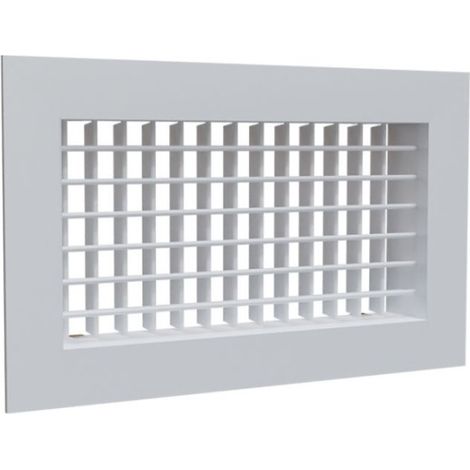 Grille de soufflage double déflexion - 300 x 150 mm - Aluminium blanc mat - GDC300X150 - Baillindustrie