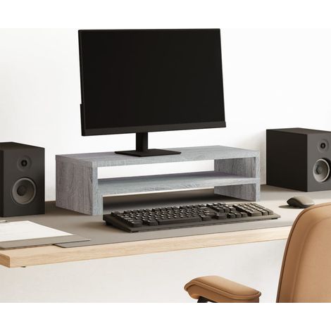 Soporte de pantalla madera ingeniería gris Sonoma 54x22x15 cm vidaXL