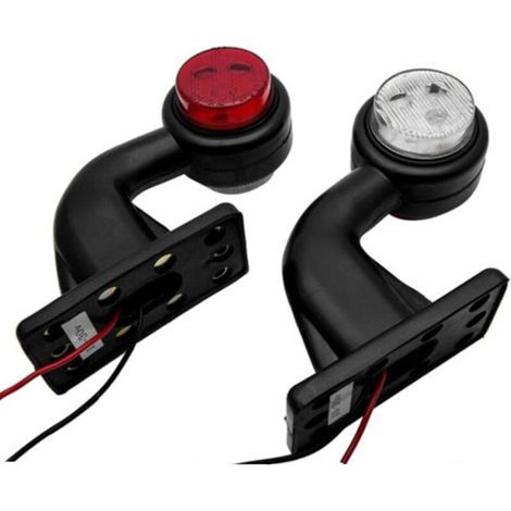 Lot de 2 feux de position latéraux 6 LED 12 V 6 LED en caoutchouc pour remorque, camion, camionnette (1/5)
