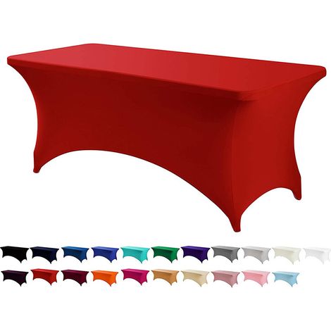 Nappe élastique de 183 cm pour loisirs créatifs, en spandex extensible, lavable et infroissable, rouge. (1/5)