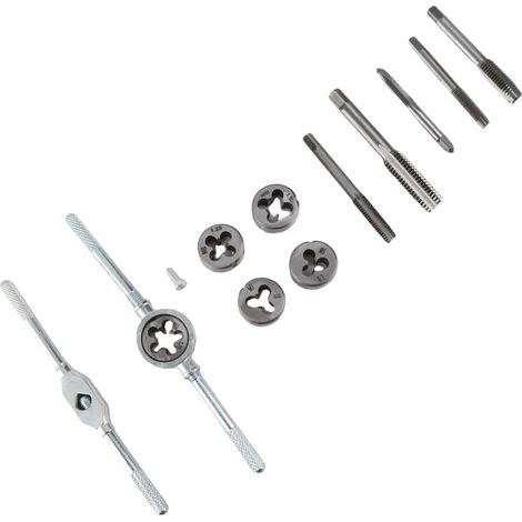 Lot de 12 filières et tarauds HSS résistants à l'usure pour réparation auto domicile et machinerie (1/5)