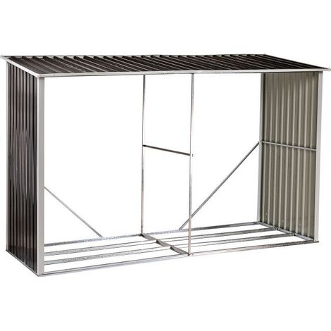 Dema – Abri à bûches extérieur 3030 x 1115 x 1750 mm – Toit en tôle galvanisée – Résistant aux intempéries – Ventilation optimale du bois