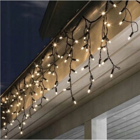 Luci a tenda LED per esterni Icicles 300, luce bianca calda, diodi spessi 14 mm (1/5)