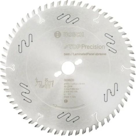 Lama per sega circolare Bosch Top Precision Best per pannelli laminati abrasivi 303 x 30 x 3,2 mm - 2608642106 (1/2)