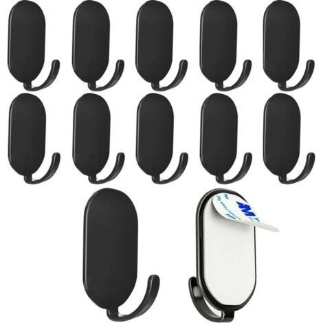 BUNTHAUS PA Ganci adesivi da parete, 15 pezzi ganci adesivi 3M, ganci adesivi in acciaio inossidabile, ganci autoadesivi, ganci autoadesivi da parete per bagno e cucina, antiruggine e impermeabili (1/4)