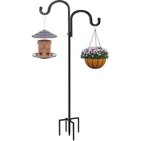 Support pour plantes BYONDSELF, 118 x 16 cm, pour pots de fleurs suspendus, acier, noir