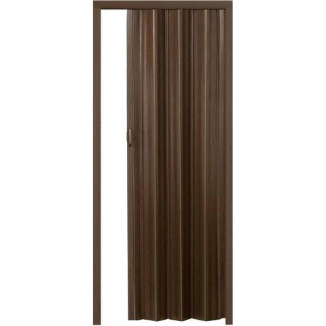 Porta a soffietto scomparsa pvc rovere venato chiusura magnetica casa maniglia cm 215x84 2711I (1/3)