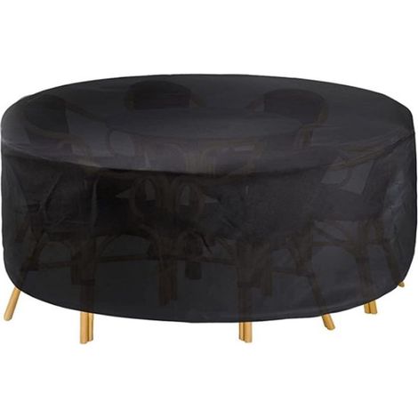 Housses pour Salons De Jardin Ronde 120x75cm, Imperméable Housse De Table Exterieur Ronde, Housse De Protection Salon De Jardin 420D Oxford Tissu, Coupe-Vent (1/5)
