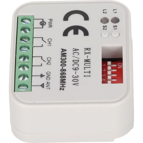 Interrupteur sans fil universel 2 canaux, module télécommande 300-868MHz, alimentation 9-30V, pour domotique et automatisation