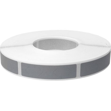 Pegatinas rectangulares rascables de 10x40 mm, color gris, paquete de 1000 unidades.