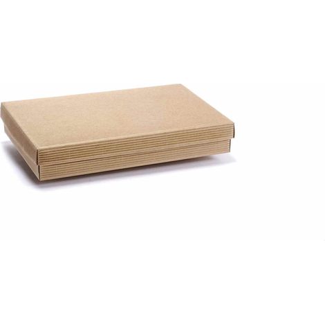 Scatole da regalo con coperchio naturale rustica, set da 10 pezzi, cm 30 x 20 x 5 H