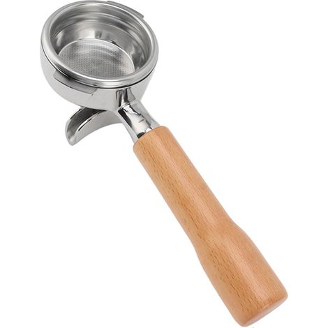 Porte-filtre à café 58 mm en acier inoxydable, 2 oreilles, porte-filtre amovible avec poignée en bois et double bec verseur pour machine à café Nuova Style 2 (1/5)