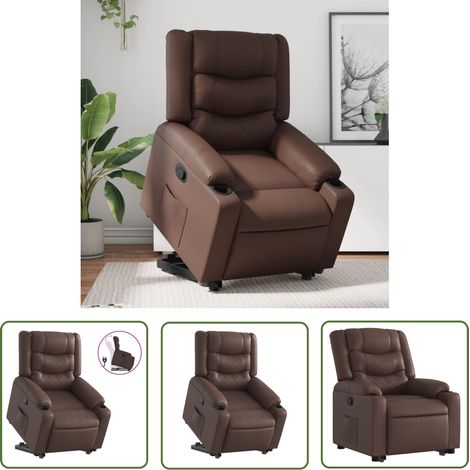 vidaXL Fauteuil inclinable marron similicuir (1/5)