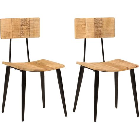vidaXL Sillas de comedor 2 uds madera maciza de mango 44x40x80 cm (1/5)