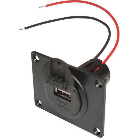 ProCar Power USB Einbausteckdose mit Montageplatte und Deckel Belastbarkeit Strom max.=3 A Passend f