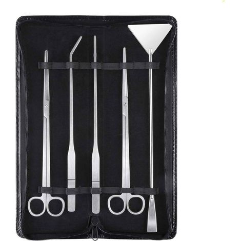Aquarium Aquascaping-Set 5-in-1 Edelstahl Aquarium Tank Wasserpflanzen Werkzeuge Set Pinzette Schere Spatel (1/5)