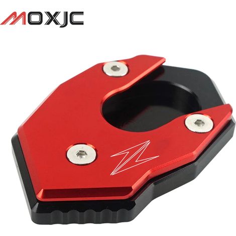 (Rouge) Extension de support d'agrandisseur de béquille de plaque de protection de pied latéral compatible pour KAWASAKI Z1000 Z1000SX Z100R Z900 Z900RS Z800 Z650 ZX10R ZX6R maxpower (1/4)