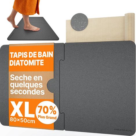 2 Tapis De Bain Diatomite, Absorbant Antidérapant, Séchage Rapide Pierre Naturelle, Sortie Douche Salle De Bain