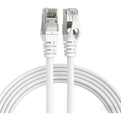 Câble Ethernet Cat 7 - 5m - Cuivre - 10 Gbps - RJ45 - Blanc (1/5)