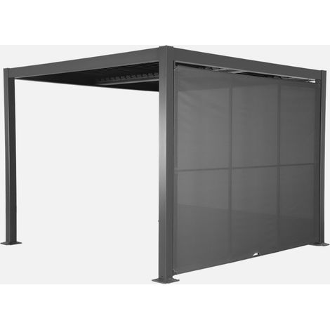Pergola bioclimatica 3x3m in alluminio e acciaio  + tenda 3m