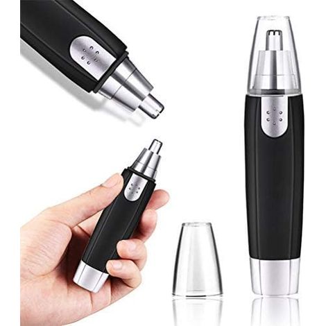 Tondeuse nez/oreilles, épilateur de nez, étanche, à piles, coupe indolore, tondeuse à sourcils rotative avec tête de coupe rotative (1/4)