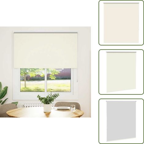 vidaXL Verdunkelungsrollo Cremeweiß 135x130cm Stoffbreite 131,6cm (1/5)