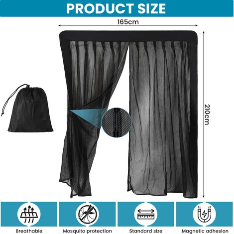 Randaco Mosquitera magnética para puerta de coche 210 x 165 cm. Red antiinsectos para coche, furgoneta, SUV y camping. Fácil instalación (1/4)