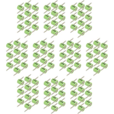 vhbw 100x NiMH Ersatz Knopfzellen-Akku Typ 1/3AA 300mAh 1,2V kompatibel mit Modellbau-Akkus, Solar-Leuchten uvm. (1/5)