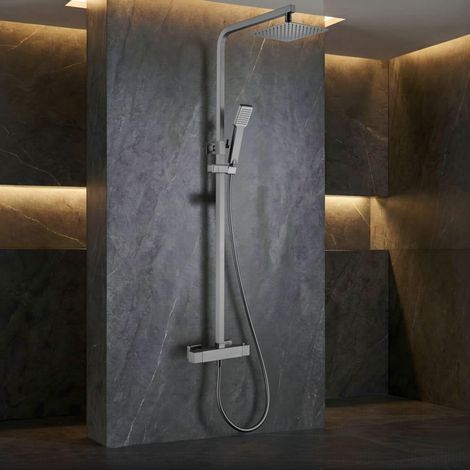 IMEX - columna ducha termostática con grifo negra