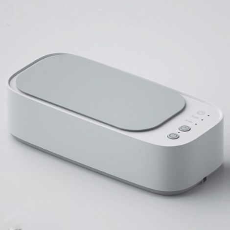 Nettoyeur ultrason bijoux lunettes prothèses 98kHz double cuve rechargeable compact maison (1/4)