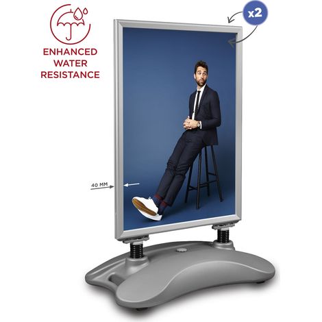 Hampton PRO A1 Wasserdichtes A-Board Silber