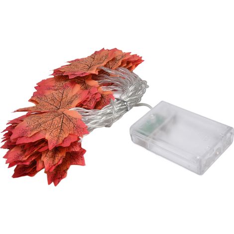 3 m lange LED-Lichterkette mit Ahornblattmotiv, stimmungsvolle Dekoration für Thanksgiving, Weihnachten, Schlafzimmer, Garten, 20 warmweiße Lichter (Batterien nicht enthalten) (1/5)