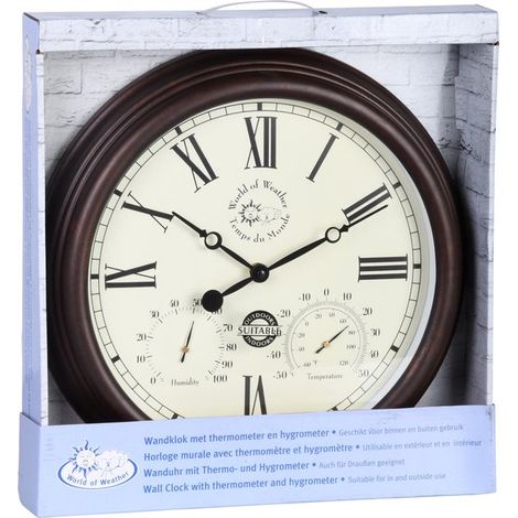 Esschert - Design - Horloge de gare - avec - thermo-hygromètre - 30,5 - cm - TF009 (1/2)