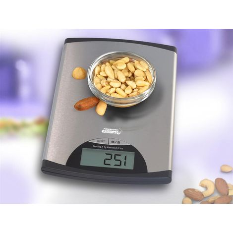 Edelstahl Küchenwaage digital, LCD Display, Tara-Funktion, 1g-5kg (1/5)
