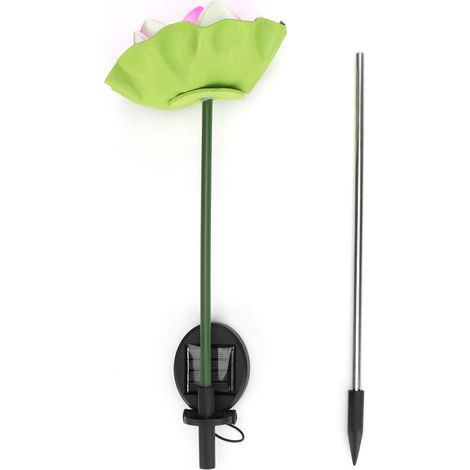 Lampe Solaire Led Nénuphar Rose - Éclairage Automatique Jardin Extérieur - Piquet Abs Et Matériau Eva - Lot De 1 (1/5)