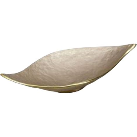 Coupe Décorative de Table Vide-Poches en Aluminium Coloris Beige Sable 39 x 20 x 9 cm - PANGIVO (1/3)