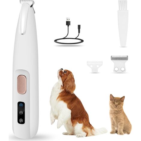 Pfotentrimmer, leise, kabellos, LED, étanche pour chiens (1/5)