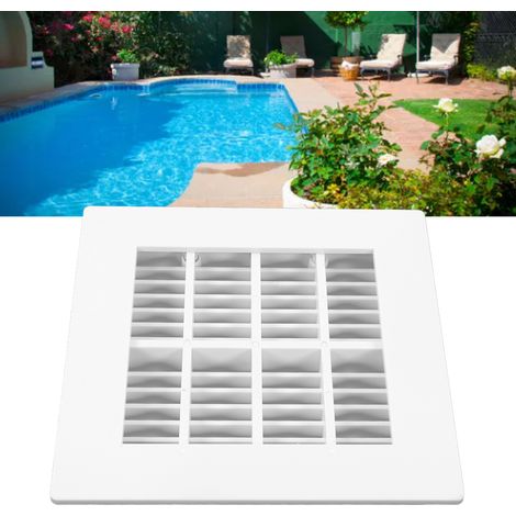 Quadratischer Abflussrost für Schwimmbecken mit Hauptablaufabdeckung – robust und leicht (18,5 x 18,5 cm) für Whirlpools und Teiche (1/5)