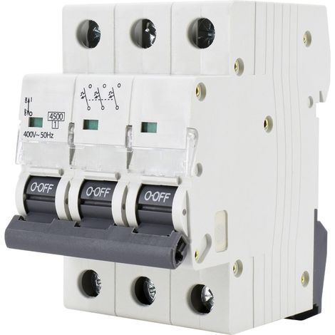Interrupteur automatique 6KA 3 pôles type B 10 A pour la protection des circuits électriques et le contrôle des surcharges.