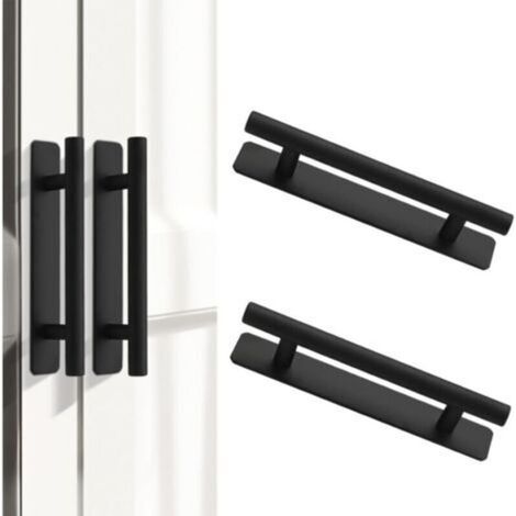 2PCS Poignée de Meuble Autocollante en Aluminium, 150 mm Poignées Autocollantes Cuisine Chambre Porte Coulissante, Autocollant Poignée Tiroir Auto-Adhésive Boutons de Portes Tirer (Noir) (1/5)