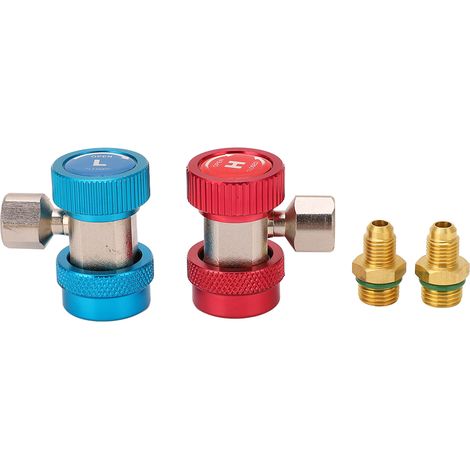 Adaptateurs à coupleur rapide R134a, kit de conversion de tuyau de compteur de manifold réglable professionnel 1/4 po (1/5)