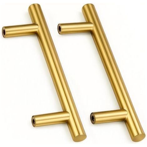 2 Units Gold Stainless Steel Door Knobs Pull Furniture Handle with Screws for Drawer Kitchen Cabinet Home Decorating, Hole to Hole Center Distance 128mm (1/5)