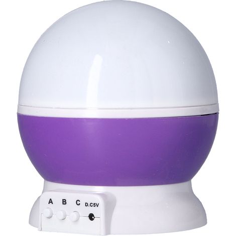 Veilleuse bébé projecteur d'étoiles rotatives avec changement de couleur violette (1/5)